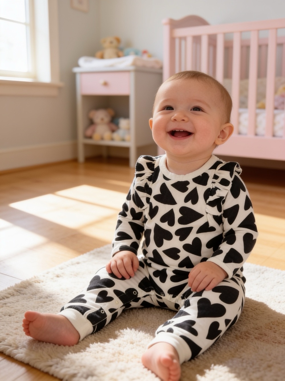 Cat & Jack Black and White Baby Onesie